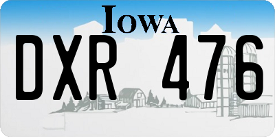 IA license plate DXR476