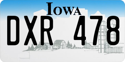 IA license plate DXR478