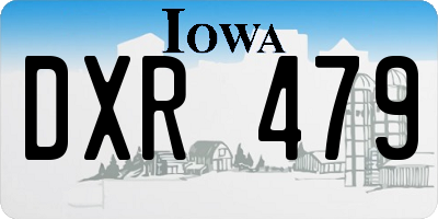 IA license plate DXR479