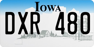 IA license plate DXR480