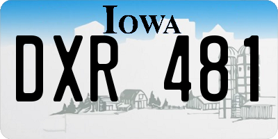 IA license plate DXR481