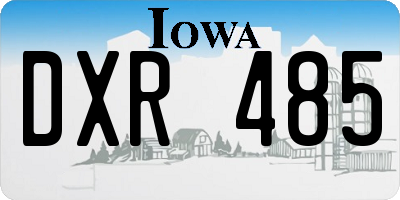 IA license plate DXR485