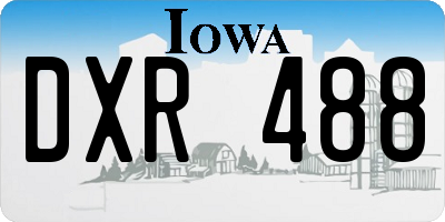 IA license plate DXR488