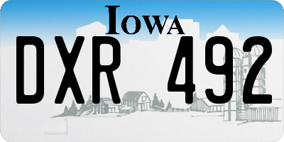 IA license plate DXR492