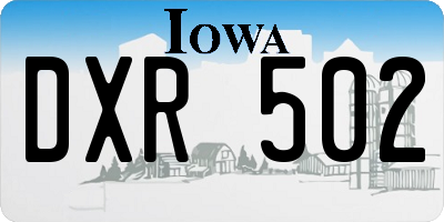 IA license plate DXR502