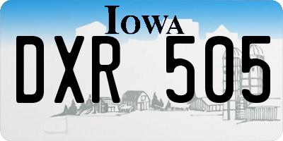 IA license plate DXR505