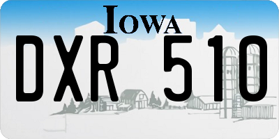 IA license plate DXR510