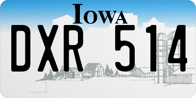 IA license plate DXR514