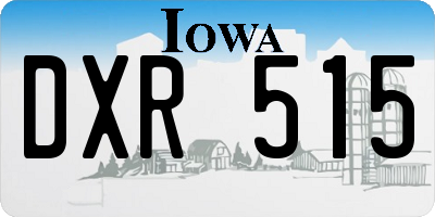 IA license plate DXR515