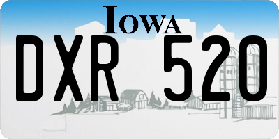 IA license plate DXR520