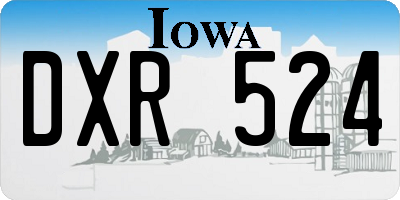 IA license plate DXR524