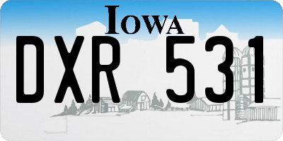 IA license plate DXR531