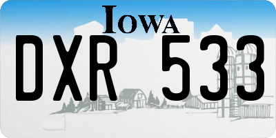 IA license plate DXR533