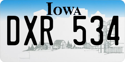 IA license plate DXR534