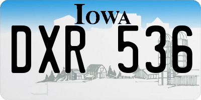 IA license plate DXR536