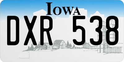 IA license plate DXR538