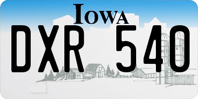 IA license plate DXR540