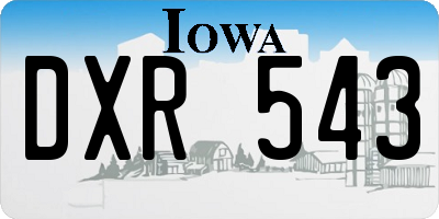 IA license plate DXR543