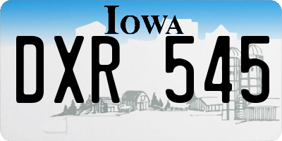 IA license plate DXR545