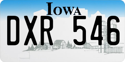 IA license plate DXR546