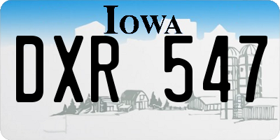 IA license plate DXR547