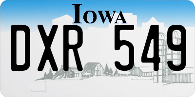 IA license plate DXR549