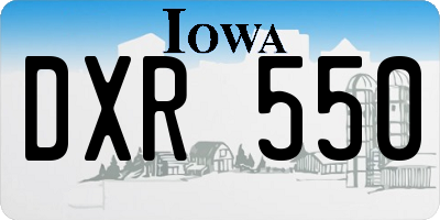 IA license plate DXR550