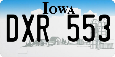 IA license plate DXR553