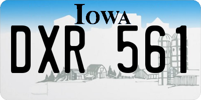 IA license plate DXR561