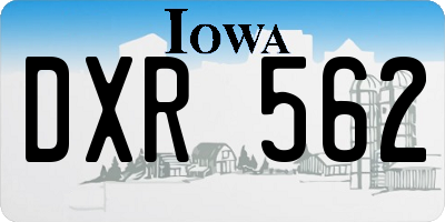IA license plate DXR562