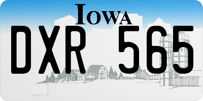 IA license plate DXR565