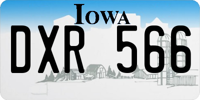 IA license plate DXR566