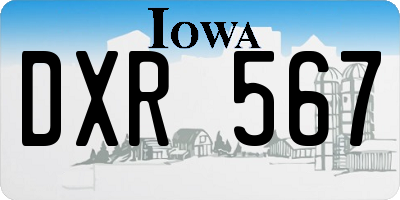 IA license plate DXR567