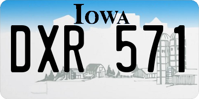 IA license plate DXR571