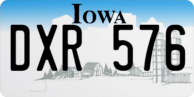 IA license plate DXR576