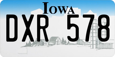 IA license plate DXR578