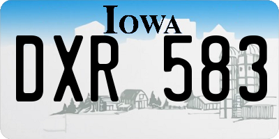 IA license plate DXR583