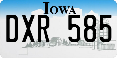 IA license plate DXR585