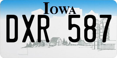 IA license plate DXR587