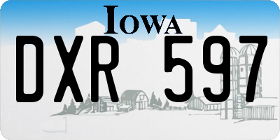 IA license plate DXR597