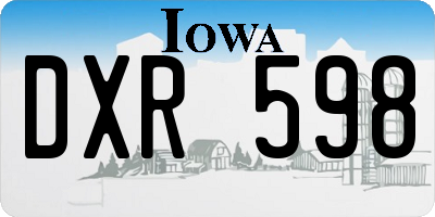 IA license plate DXR598