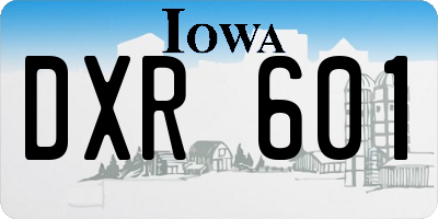 IA license plate DXR601