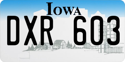 IA license plate DXR603