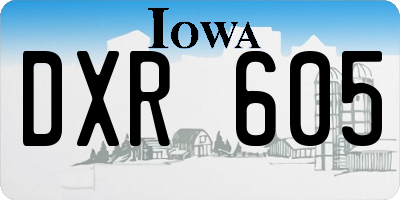 IA license plate DXR605