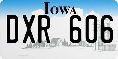 IA license plate DXR606