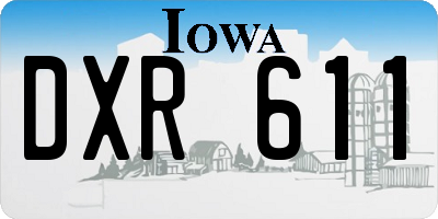 IA license plate DXR611