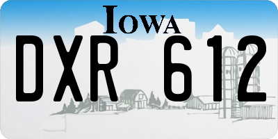 IA license plate DXR612