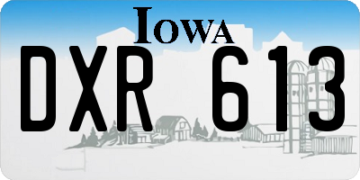 IA license plate DXR613