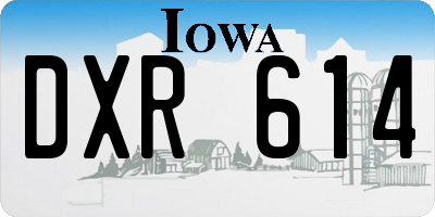IA license plate DXR614