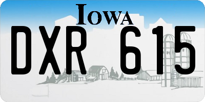 IA license plate DXR615